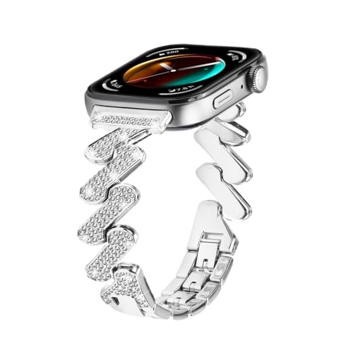 Z-förmiges, glänzendes Modearmband for Huawei Watch Fit3, Edelstahlarmband for Huawei Fit 4/4Pro, Metallband ersetzen Zubehör(Silver,For fit 4 pro) von PPzsyxx