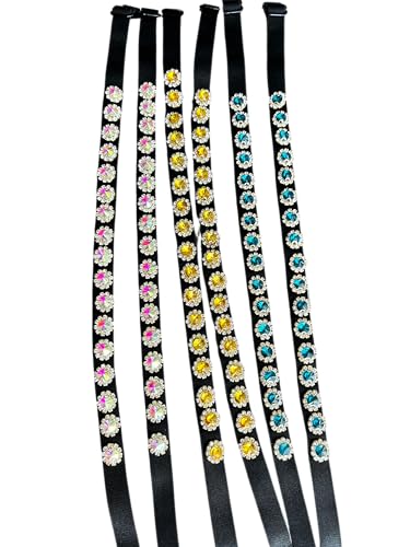 Damen Luxus Strass Ersatz BH-Träger unsichtbar elastisch verstellbare Schultergurte für Tops Kleid mit Geschenkbox, Bunt Weiß, one size, can be adjusted von PQIQP