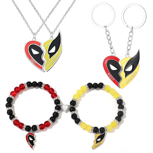 PQKL-party Schmuck, Necklace Schlüsselanhänger Armbänder Freundschaftskette Freundschaftsarmbänder Cosplay Zubehör Schmuck Set Geschenk für Beste Freundin von PQKL-party