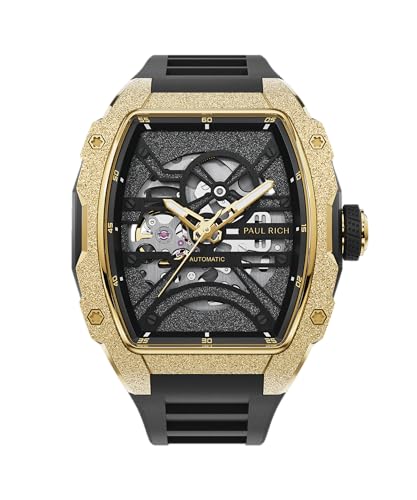 Paul Rich Astro Skeleton – Innovatives Automatikuhr-Design mit Transparentem Zifferblatt und Tonneau-Form (Gold) von PR Paul Rich