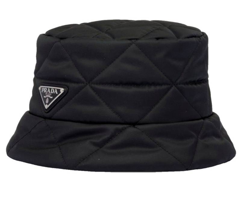 PRADA Fischerhut Triangle Logo Bucket Re-Nylon Fisherman Material: Recyceltes Nylon - Gesteppt- Plaque von PRADA