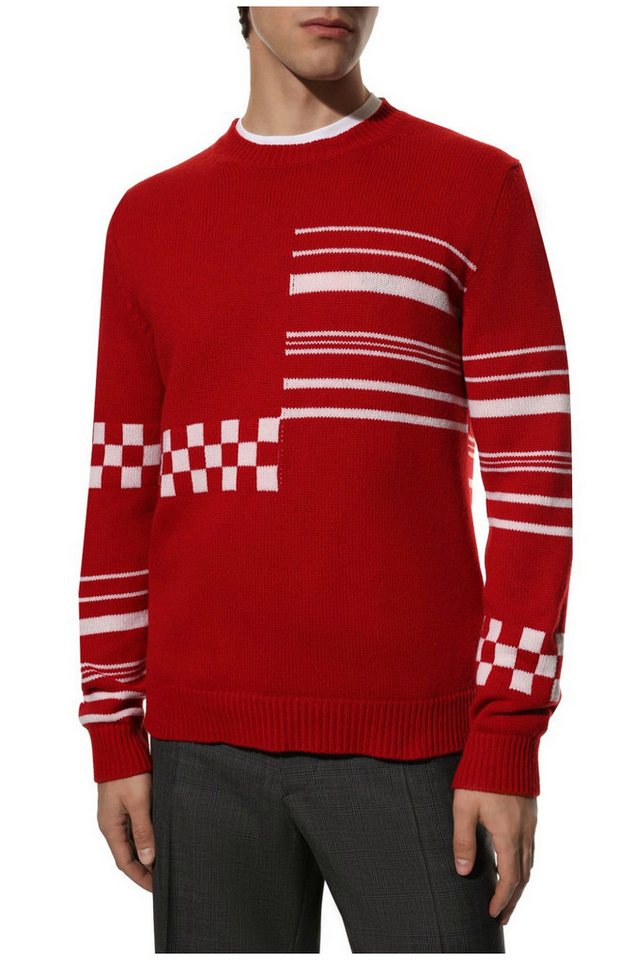 PRADA Kaschmirpullover Pure Kaschmir Strickpullover Intarsien-Strick mit geometrischen Mustern von PRADA