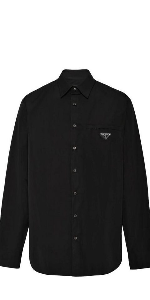 PRADA Langarmhemd Prada Logo Patch Hemd S von PRADA