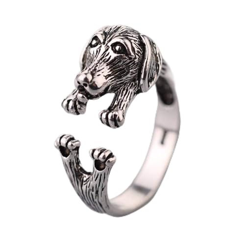 PRAK Damen Ring 925 Sterling Silber Verstellbar, Hund Tier Lady Modeschmuck Fingerring Persönlichkeit Design Cute Verschleiß Geburtstagsgeschenk Student Style Bankett Notwendig PRAK Damen Ring 925 Sterling Silber Verstellbar, Hund Tier Lady Modeschmuck Fingerring Persönlichkeit Design Cute Verschleiß Geburtstagsgeschenk Student Style Bankett Notwendig von PRAK