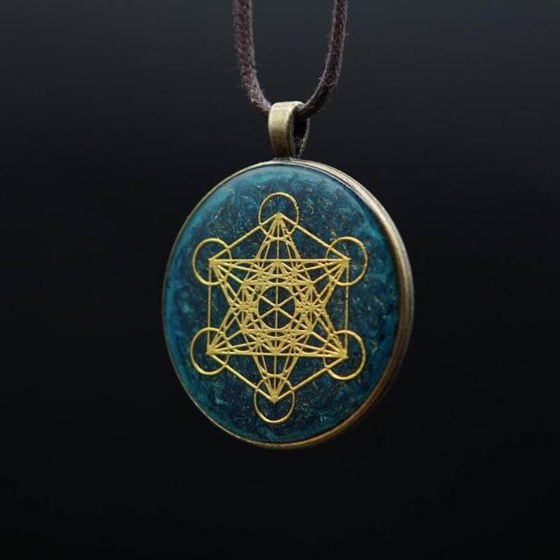 Amulett Mit Metatron Symbol - Orgonit Heilige Geometrie Spiritueller Schmuck Talisman Energie Schutz Lichtarbeit von PRANAYUNA