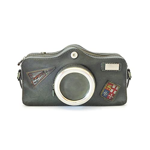 Pratesi Cross-Body Bag Photocamera in Cow Leather - B444 Bruce (Grün) von PRATESI