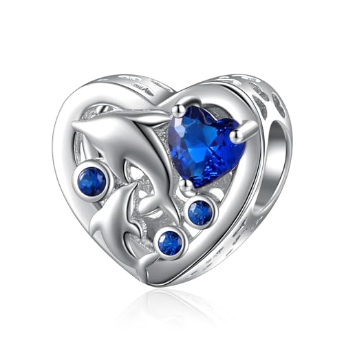 Charms Delfin Charm für Mutter Tochter Armbänder 925 Sterling Silber für Pandora Charms Geschenke Familie von PRAYMOS