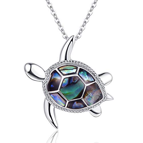 Kette Schildkröte Halskette Damen Kette Opal 925 Sterling Silber Zirkonia Anhänger Schmuck Geschenk für Damen (D-Schildkröte Halskette) von PRAYMOS