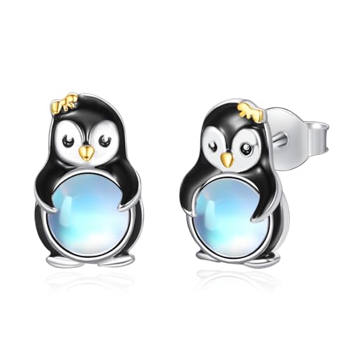 Ohrringe aus 925er Sterlingsilber hypoallergen Pinguin Ohrstecker für Frauen Teenager Mädchen süßer Tierschmuck Geschenke von PRAYMOS