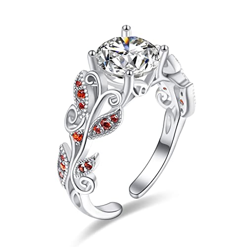 PRAYMOS Januar Birthstone Ringe für Frauen Einstellbare Daumen Ringe Braut Rundschnitt Hochzeit Verlobung Ewigkeit Valentinstag Versprechen Ring … von PRAYMOS