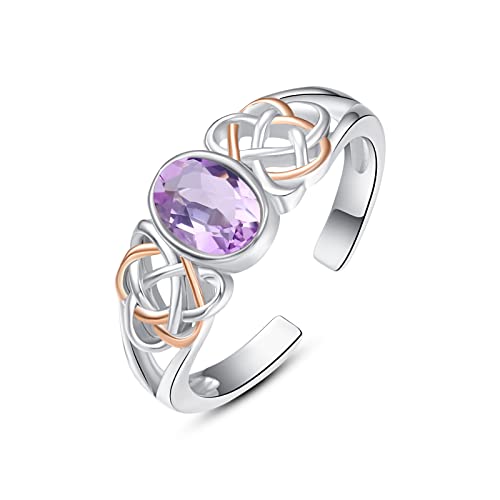 Alexandrit Ehering Damen Verlobungsring Geburtsstein Juni Solitär 925 Sterling Silber Keltischer Knoten Ringe von PRAYMOS