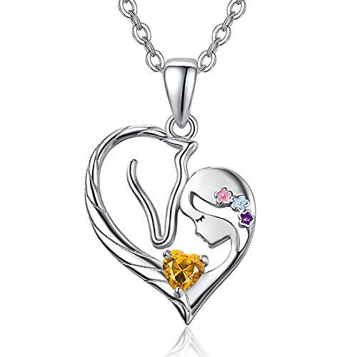 PRAYMOS Pferd Halskette Sterling Silber Herz Kette Anhänger Pony Geschenk für Damen Frauen Mädchen Freund Pferdeliebhaber (Halskette mit Pferdeanhänger-11) von PRAYMOS