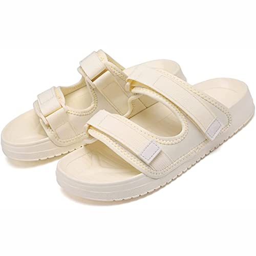 Diabetiker Hausschuhe für Männer Einstellbare Memory Schaum Hausschuhe Arthritis Ödem Extra Wide Bequeme Sandale Orthopädischer Komfort Sandalen Ältere für Unisex,Beige,42 von PRDECE