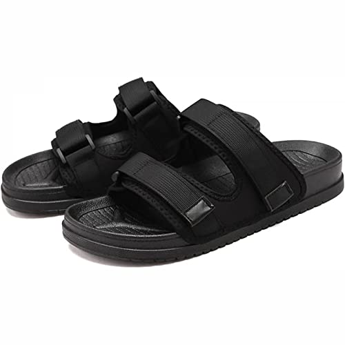 Diabetiker Hausschuhe für Männer Einstellbare Memory Schaum Hausschuhe Arthritis Ödem Extra Wide Bequeme Sandale Orthopädischer Komfort Sandalen Ältere für Unisex,Schwarz,45 von PRDECE