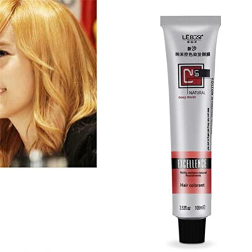 PRDECE Hair Tint Colorant Semi Permanent Long Lasing Hair Cream Color Dye Paint Inverted Hair Dye Cream Modeling Tools for Men and Women, Regain Youth for Your Hair (Yellow) von PRDECE