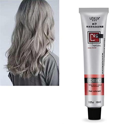 PRDECE Hair Tint Colorant Semi Permanent Long Lasing Hair Cream Color Dye Paint Inverted Hair Dye Cream Modeling Tools for Men and Women, Regain Youth for Your Hair (Grey) von PRDECE