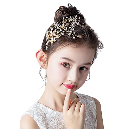PRDGIRL Flower Girl Headpiece Rhinestone Pearl Wedding Hair Accessories Gold Princess Headband for Baby Girls Bridal Birthday Party Photography PRDGIRL Flower Girl Headpiece Rhinestone Pearl Wedding Hair Accessories Gold Princess Headband for Baby Girls Bridal Birthday Party Photography von PRDGIRL