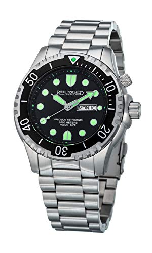 PRECISION INSTRUMENTS RIEDENSCHILD ORIGINAL Taucheruhr 100ATM, Stahl- und Silikonarmband - Miyota 2S60 Uhrwerk - Silber/schwarz von PRECISION INSTRUMENTS RIEDENSCHILD ORIGINAL