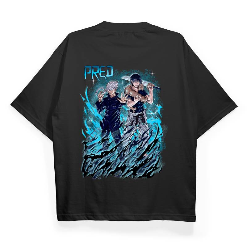 Toji X Gojo Oversized Anime T-Shirt | 100% Organic Cotton Streetwear Clothing, Pumpcover Unisex Made in Germany von PREDclothing