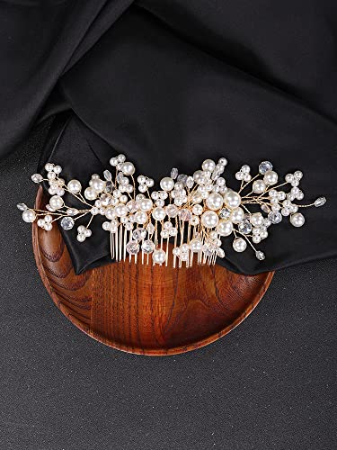 Braut Stirnband Perlenkristall Blume Braut Haarkämme Hochzeit Haarzubehör Luxus Bräute Kopfbedeckung Braut Kopfbedeckung handgefertigte Party Prom Tiara von PREETH