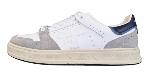 PREMIATA Herrenschuhe Sneaker Stoff Wildleder Quinn 7323 Weiß-Blau, Weiß, 41 EU von PREMIATA