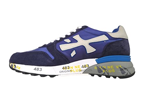 PREMIATA Herrenschuhe Sneaker aus Wildleder Leinwand und Leder Mick_5692 Blau, blau, 40 EU von PREMIATA