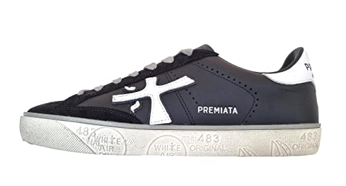 PREMIATA Herrenschuhe Steven_5439 Leder und Wildleder Sneakers Schwarz Weiß, Schwarz/Weiß, 41 EU von PREMIATA