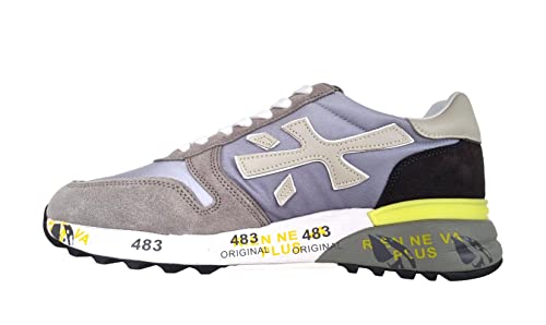 PREMIATA Mick_5691 Herren-Sneaker aus Wildleder und Leder, Grau-Gelb, grau, 40 EU von PREMIATA