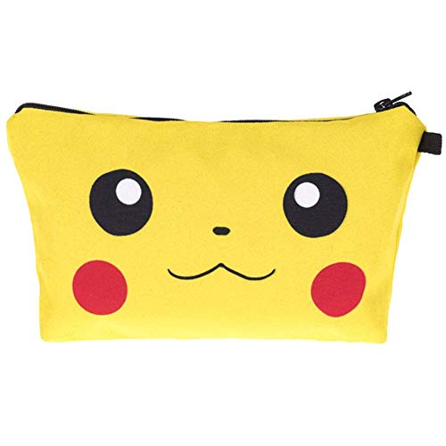 PREMYO Kosmetiktasche Klein für Handtasche - Schminktasche Damen Make Up Tasche - Federmappe Mädchen Etui Stifte Manga Gelb von PREMYO