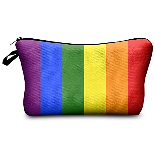 PREMYO Kosmetiktasche Klein für Handtasche - Schminktasche Damen Make Up Tasche - Federmappe Mädchen Etui Stifte Regenbogen von PREMYO