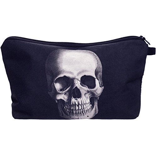 PREMYO Kosmetiktasche Klein für Handtasche - Schminktasche Damen Make Up Tasche - Federmappe Mädchen Etui Totenkopf von PREMYO