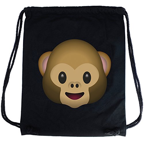 PREMYO Turnbeutel Affe Monkey – Teenager Sportbeutel Junge Baumwolle – Hipster Gym Bag Schwarz von PREMYO