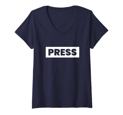 Damen Presse Design Spruch Press Medien Nachrichten Journalisten Press T-Shirt mit V-Ausschnitt Damen Presse Design Spruch Press Medien Nachrichten Journalisten Press T-Shirt mit V-Ausschnitt von PRESS Designs by Fasaza