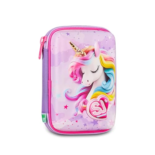 Federmäppchen Sj Girl Speed Pad 3D Seven – Dragon Glide Drache – Hartschalenetui mit Schreibwaren für Kinder + Schlüsselanhänger Pfeife und Kugelschreiber mehrfarbig von PRESTIGE & DELUXE