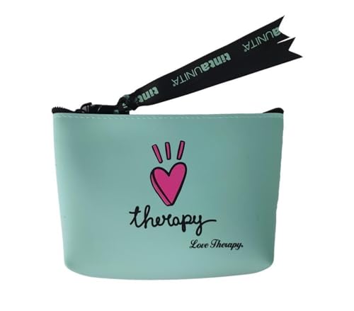 PRESTIGE & DELUXE Clutch Geldbörse aus Silikon Love Therapy Pool Over hellblau für Schule Büro Freizeit + Schlüsselanhänger Pailletten, mehrfarbig, piccolo, Klassisch von PRESTIGE & DELUXE