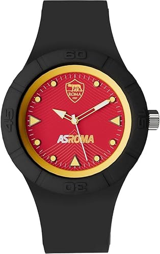 PRESTIGE & DELUXE Lowell Man Unisex Armbanduhr Herren Roma Armband Schwarz - Zifferblatt 38mm gelb rot + Fußball Schlüsselanhänger PRESTIGE & DELUXE Lowell Man Unisex Armbanduhr Herren Roma Armband Schwarz - Zifferblatt 38mm gelb rot + Fußball Schlüsselanhänger von PRESTIGE & DELUXE