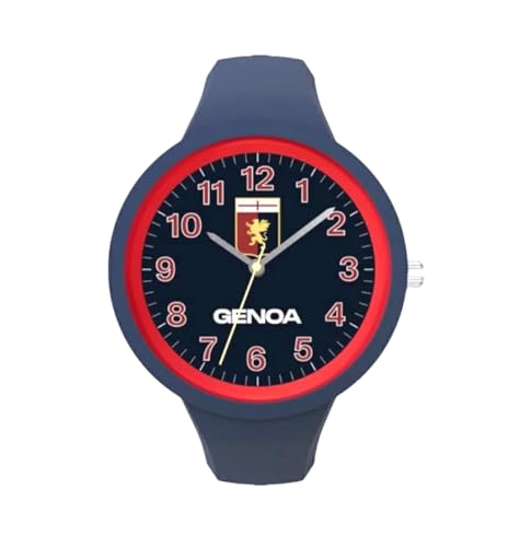 PRESTIGE & DELUXE Lowell One Unisex Armbanduhr Genoa blaues Armband - Zifferblatt 38 mm + Schlüsselanhänger Fußball von PRESTIGE & DELUXE