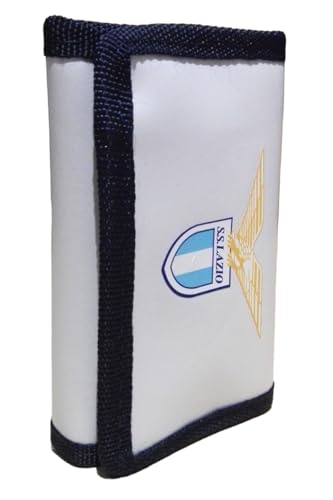 Portemonnaie Lazio zum Abreißen aus weißem Kunstleder – Geschenkidee + Schlüsselanhänger mit Pfeife und buntem Stift, blau, Classic von PRESTIGE & DELUXE