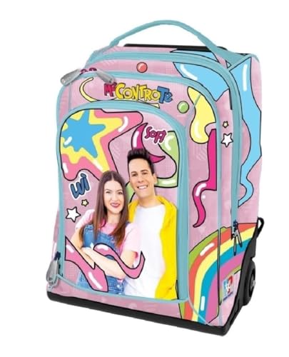 Rucksack Me Contro Te Rosa Mädchen Grundschule + Gratis 7 Stifte Schlüsselanhänger Pailletten Stift bunt von PRESTIGE & DELUXE