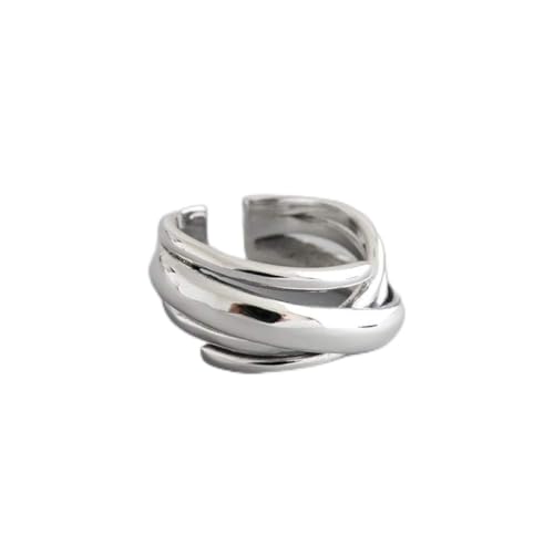 Damen 925 Sterling Silber Ringe Verstellbare,Vintage Mehrlagige Wicklung Unregelmäßige Form Ring Unisex Party Dekoration Halloween Verschleiß Geburtstag Geschenk von PRETTYLE