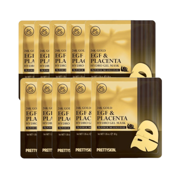 PRETTYSKIN - 24K Gold EGF & Placenta Hydro Gel Mask - 10pcs Set PRETTYSKIN - 24K Gold EGF & Placenta Hydro Gel Mask - 10pcs Set von PRETTYSKIN