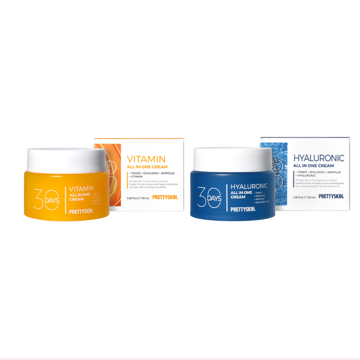 PRETTYSKIN - 30 Days All In One Vitamin Cream - 100ml (1ea) + Hyaluronic Cream - 100ml (1ea) Set von PRETTYSKIN
