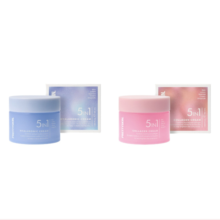 PRETTYSKIN - 5In1 Hyaluronic Cream - 50ml (1ea) + 5In1 Collagen Cream - 50ml (1ea) Set von PRETTYSKIN