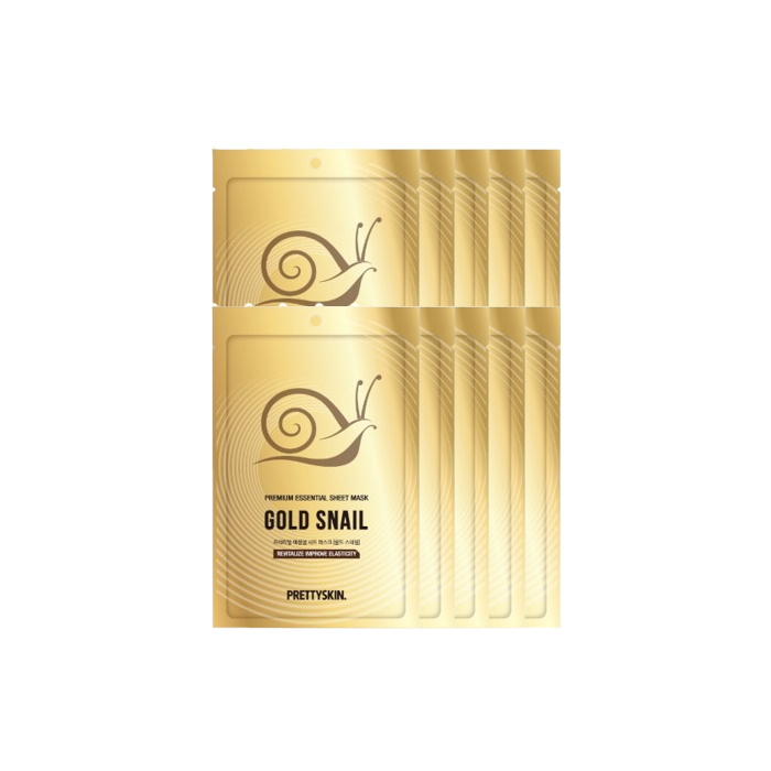 PRETTYSKIN - Premium Essential Sheet Mask Gold Snail 10pcs Set PRETTYSKIN - Premium Essential Sheet Mask Gold Snail 10pcs Set von PRETTYSKIN