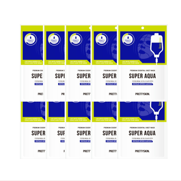PRETTYSKIN - Premium Essential Sheet Mask Super Aqua - 10pcs Set von PRETTYSKIN