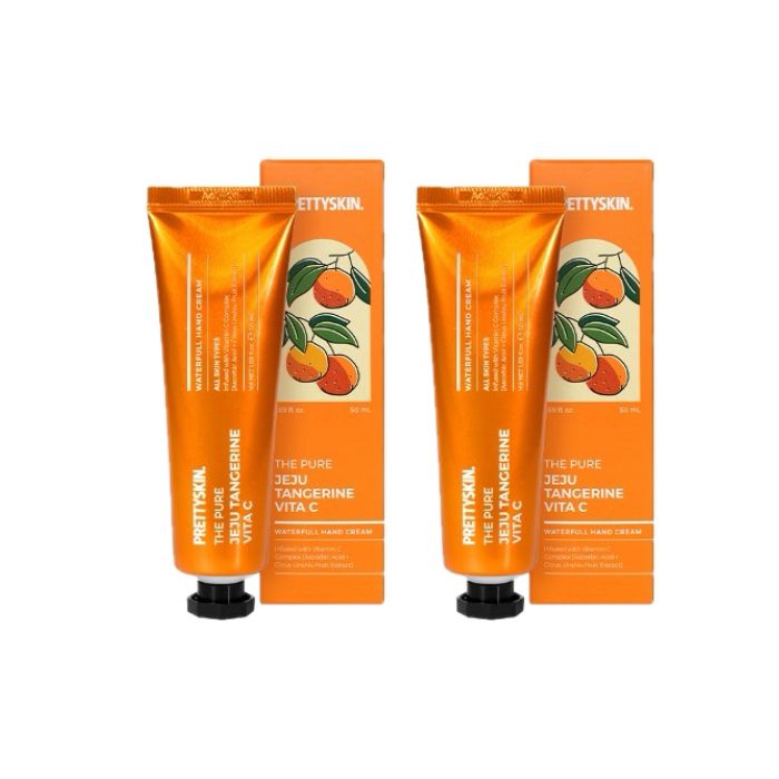 PRETTYSKIN - The Pure Jeju Tangerine Vita C Waterfull Hand Cream - 50ml (2ea) Set von PRETTYSKIN