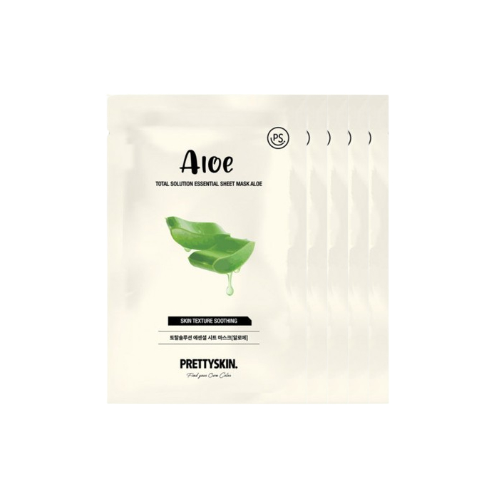 PRETTYSKIN - Total Solution Essential Sheet Mask - 1pc - Aloe (5ea) Set von PRETTYSKIN