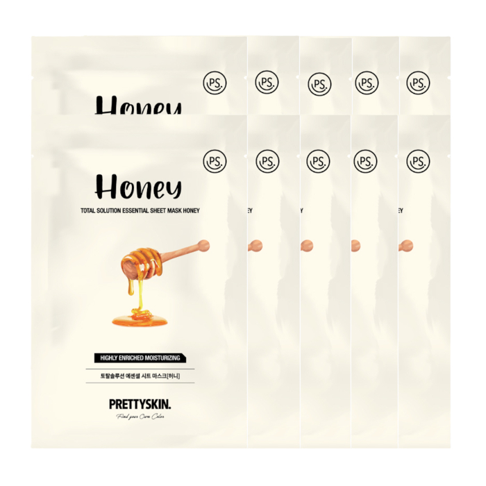 PRETTYSKIN - Total Solution Essential Sheet Mask - 1pc - Honey (10ea) Set von PRETTYSKIN