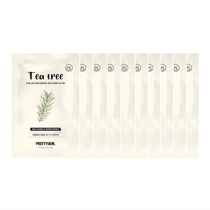 PRETTYSKIN - Total Solution Essential Sheet Mask - Tea Tree (10ea) Set von PRETTYSKIN