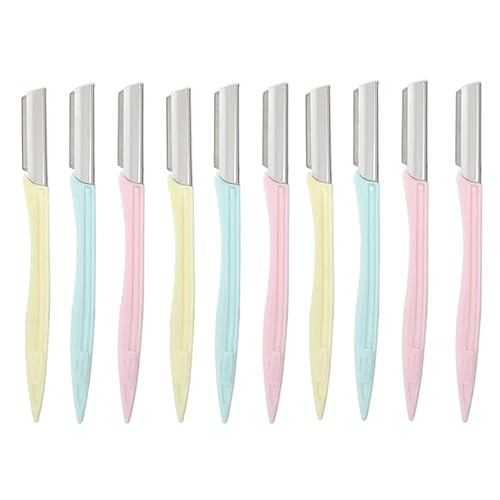 10-teiliges Set Rasiermesser Gesichtstrimmer Augenbrauenrasierer Für Das Gesicht Tragbarer Augenbrauenrasierer Augenbrauen-entferner Augenbrauen-make-up-toolkit Bilden Für Frauen von PRETYZOOM